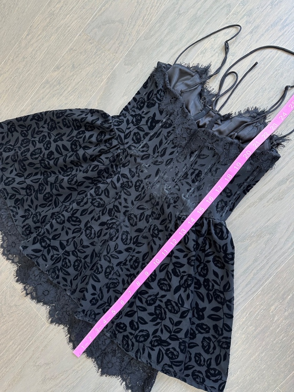 For Love and Lemons Shae Black Velvet Lace Mini Dress Bodice - Size XXS - Picture 8 of 10